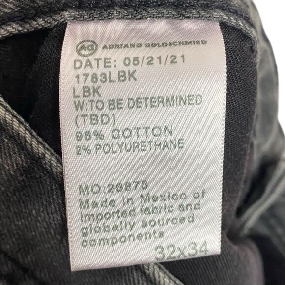 AG Jeans Adriano Goldschmied Mens 32x34 Black Tellis Modern Slim Denim NEW - Picture 4 of 8